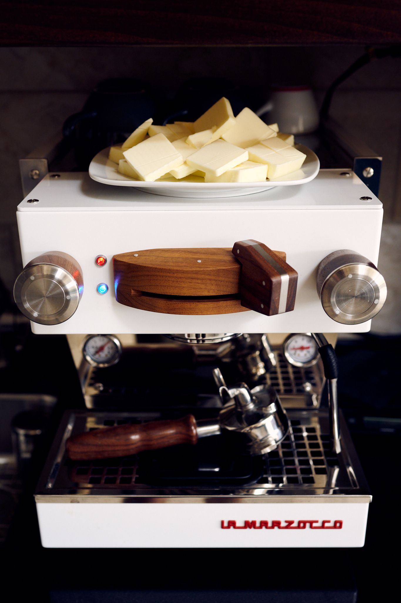 The Linea Mini Used to Warm Butter for Mixing